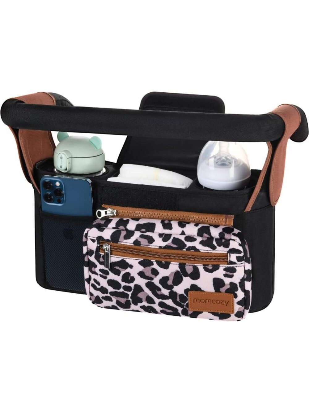 Universal Stroller Organizer with Insulated Cup Holder - Perfect for Moms on the